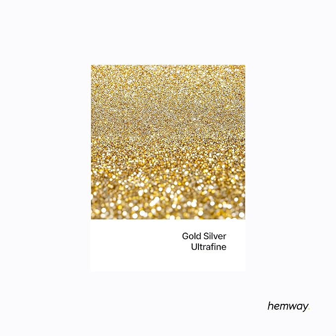 Hemway Premium Glitter Shaker - Gold Silver | 130g Ultrafine Metallic Flake Sequins for Resin & Epoxy Crafts | Craft Supplies for Tumblers, Festival, Art