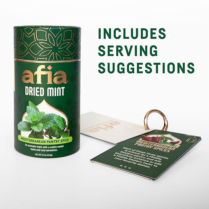 Afia Mediterranean Pantry Spices Gift Set | Aleppo Pepper, Dried Mint & Sumac | Seasoning Set for Steak, Chicken, Vegetables & BBQ Rub (Pack of 3)