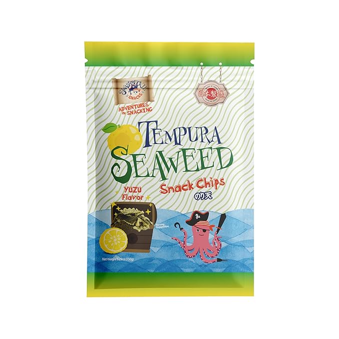 Japanese Tempura Seaweed Snack Chips, Noriten ??Yuzu Flavor | 5.29oz | Made in Japan by Swashbuckle Snacks