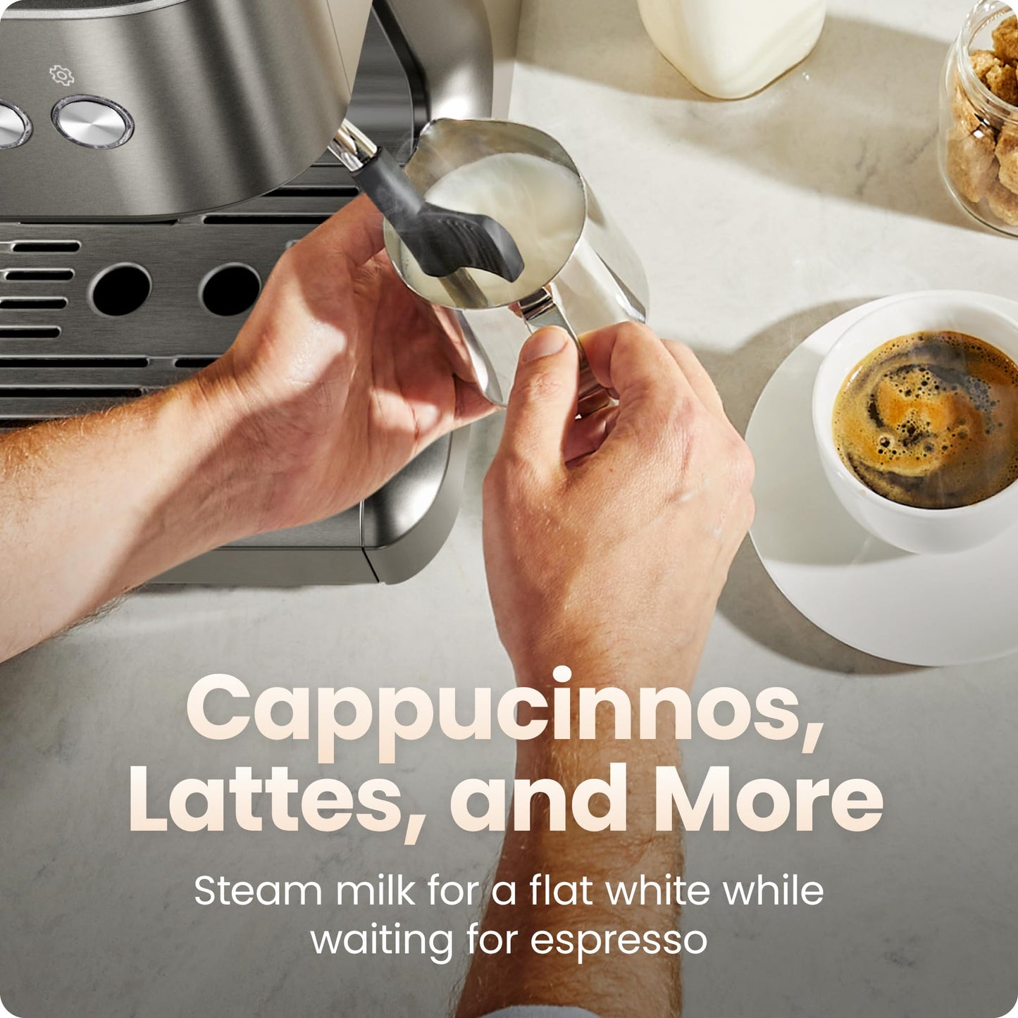 Chefman Crema Deluxe Espresso Machine with Double Boiler, Use Milk Frother and Brew Espresso