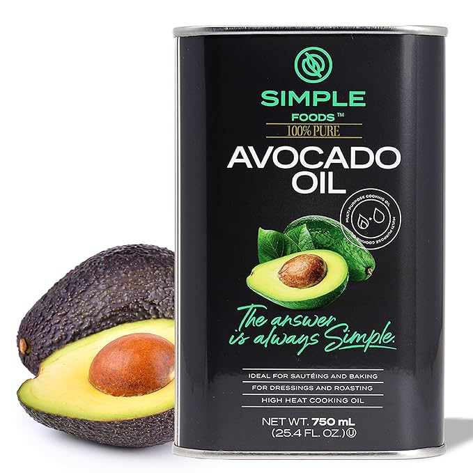 Simple Foods Avocado Oil - 100% Pure, Non-GMO, High Smoke Point, Mild Flavor 16.9 oz