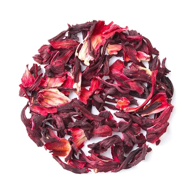 Heavenly Tea Leaves Organic Hibiscus, Loose Leaf Herbal Tea, 4 oz. (Approx. 50 Cups of Tea) ??Tart, Fruity, Caffeine Free Herbal Tisane ??Delicious Hot or Iced ??Premium Quality Wellness Support