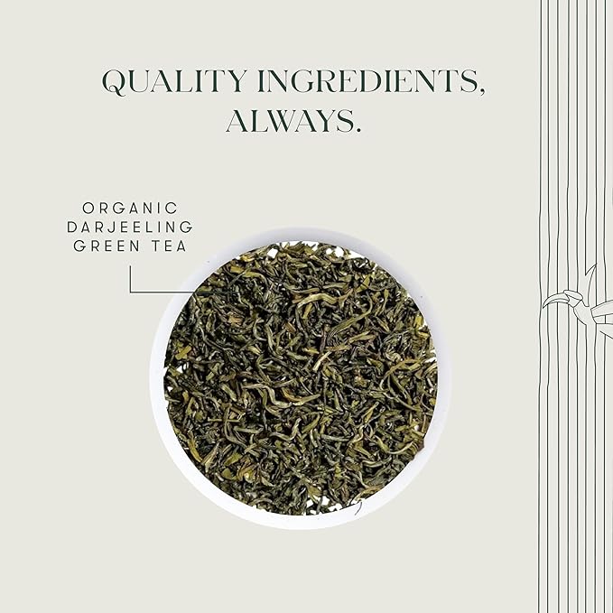 Luxmi Estates Tokyo Green Organic Green Tea (25 Tea Bags) Tea Bags For Relaxing, Calming, and Stress Relief, With Certified Organic Darjeeling Makaibari Green Tea