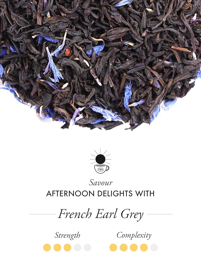 TWG Tea | French Earl Grey | Black Tea | Bergarmot & Blue Cornflowers | Haute Couture Tin, 100g | Gift Set