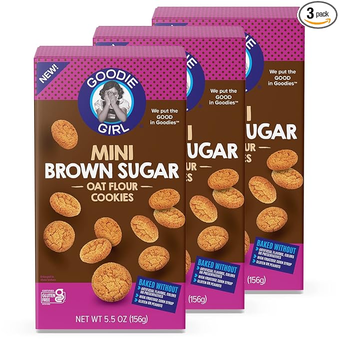 Goodie Girl, Mini Brown Sugar Cookie Cookies | Gluten Free, Peanut Free (3 Pack)