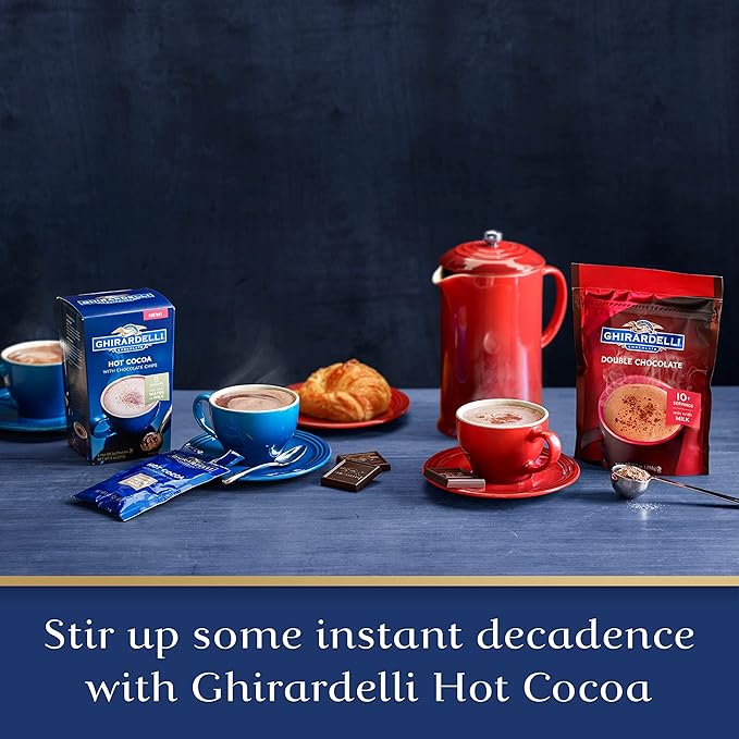 Ghirardelli Double Chocolate Premium Hot Cocoa, 10.5 Ounce - 6 per case.