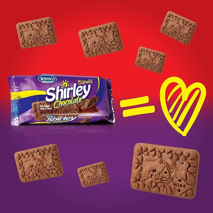 Wibisco Shirley Biscuits, Chocolate, 3.7 oz (Pack of 24)