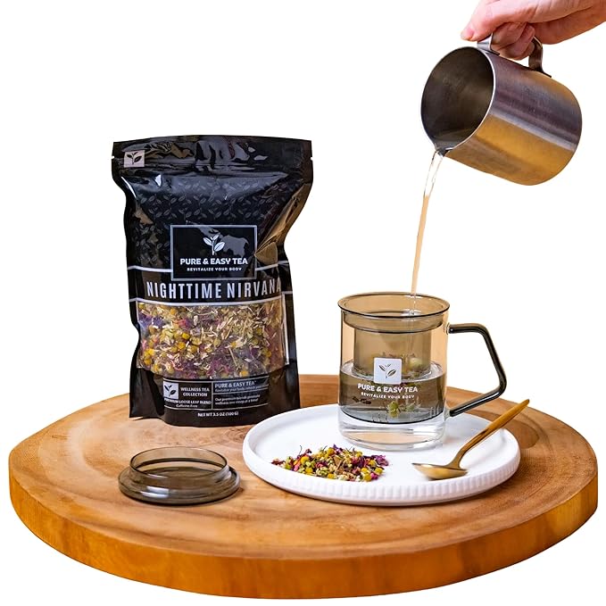 Pure And Easy Tea, Premium Tea Sampler Gift Box & Tea Infuser Brewing Mug, Tea Lovers Dream, 30 Count Tea Collection Makes 60 Cups