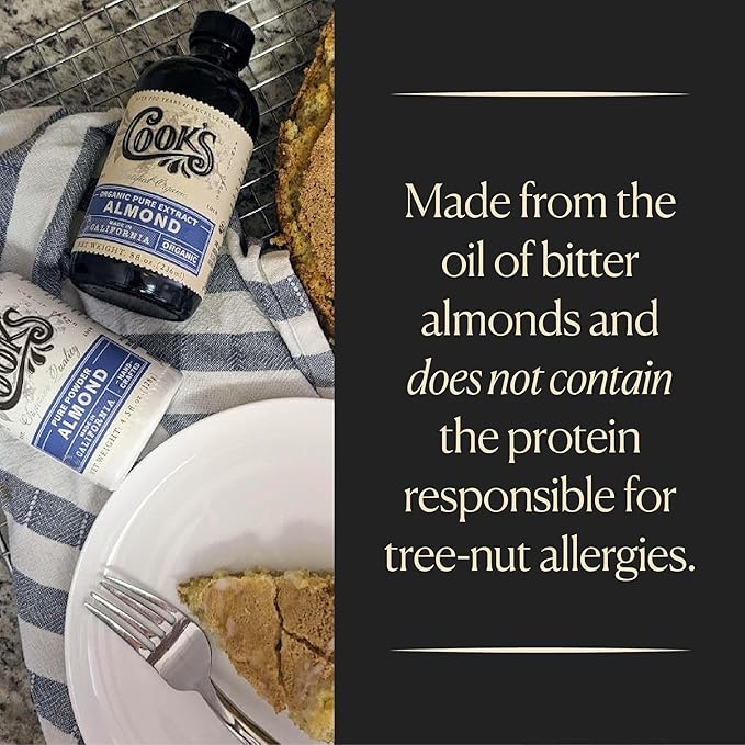 Cook?™s, Pure Almond Extract for Baking, Cooking, and Mixology, Allergen Free Almond Flavoring Extract, 8 oz