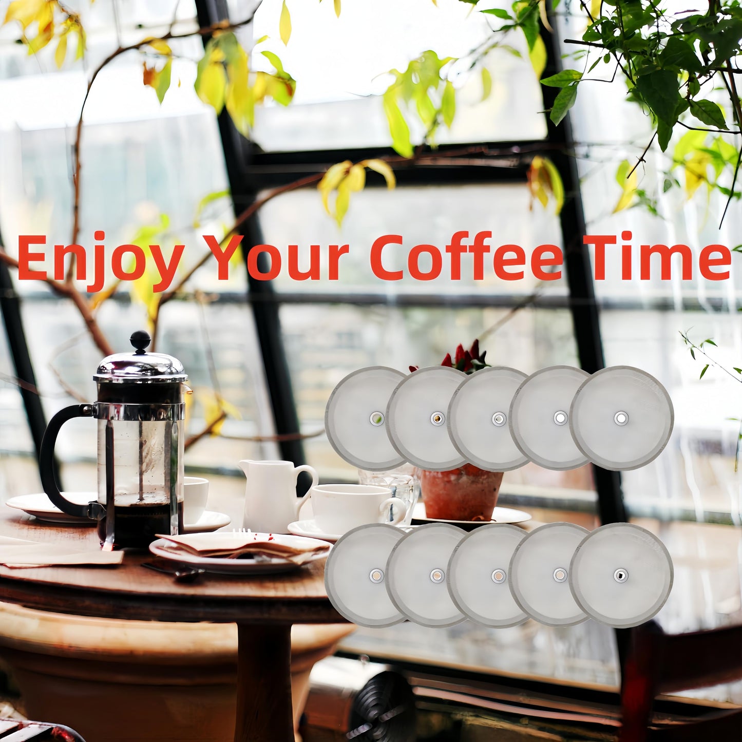 Ruilida 10pcs french press filter screen,Universal 1000 ml, 34 Oz, 8 Cup French Press Coffee Makers