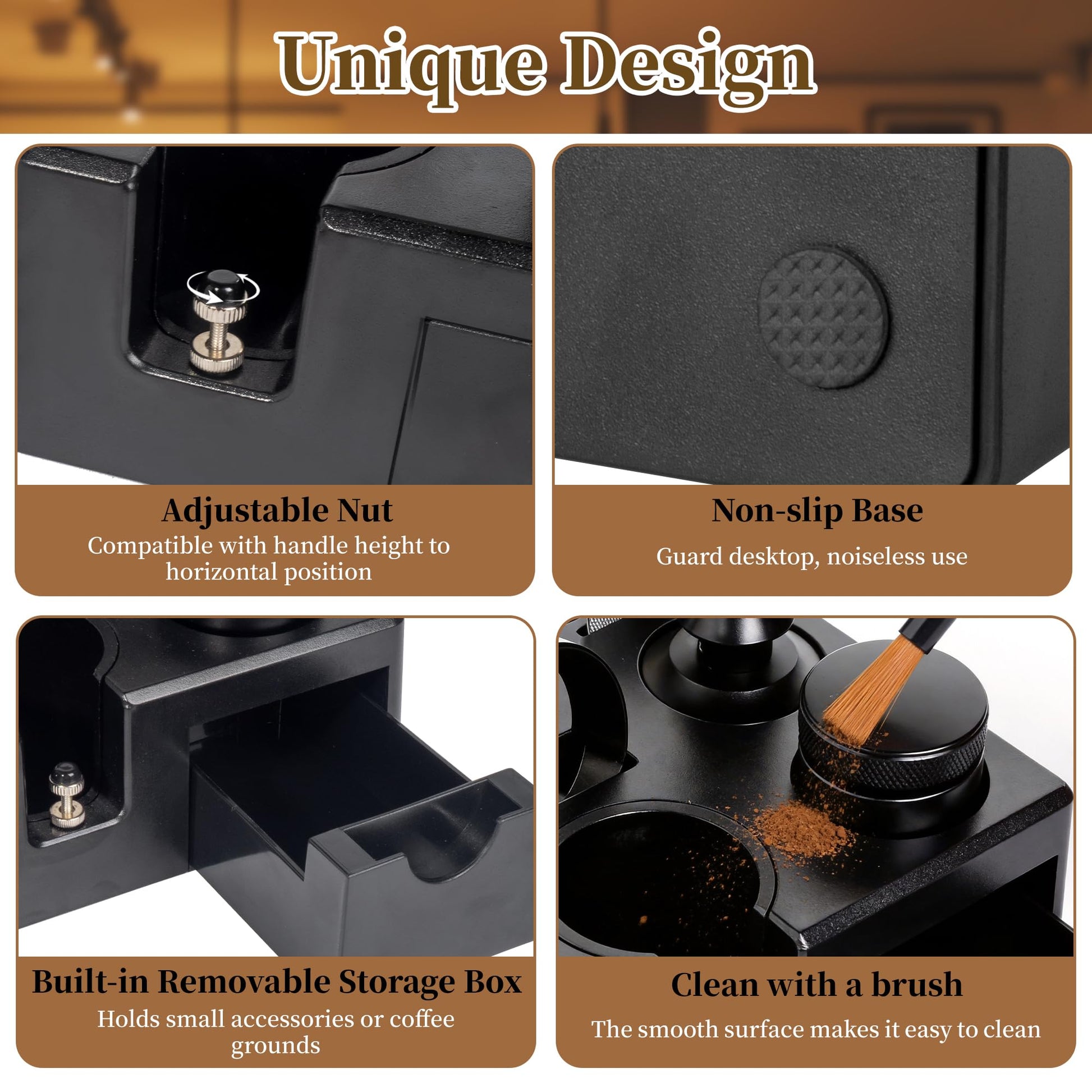 Aollewoiti 9 PCS 51mm Espresso Accessories Kit with Tamper Station