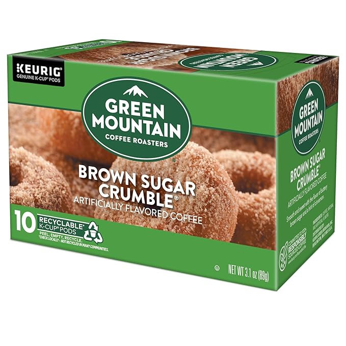 Green Mountain Coffee Roasters Brown Sugar Crumble Keurig Single-Serve K-Cup pods, Medium Roast Coffee, 60 Count (6 Packs of 10)