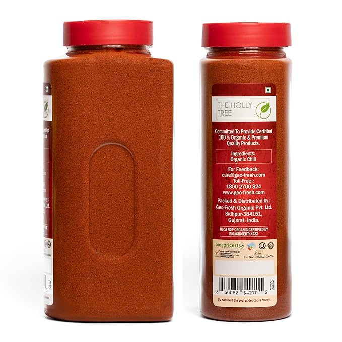 Organic Cayenne Pepper Powder 16.60 oz - Ground Red Chili for Cooking, Spices & Seasoning - Cayenne Pepper Organic, Gluten Free, USDA Ceritified, Kosher - The Holly Tree