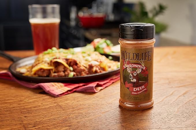 Wildlife Seasonings Deer Chili ??Bold Chili Powder Blend for Wild Game, Beef & Tex-Mex Dishes | Perfect Meat Seasoning with Smoky, Spicy Flavor | 4.5 oz Jar