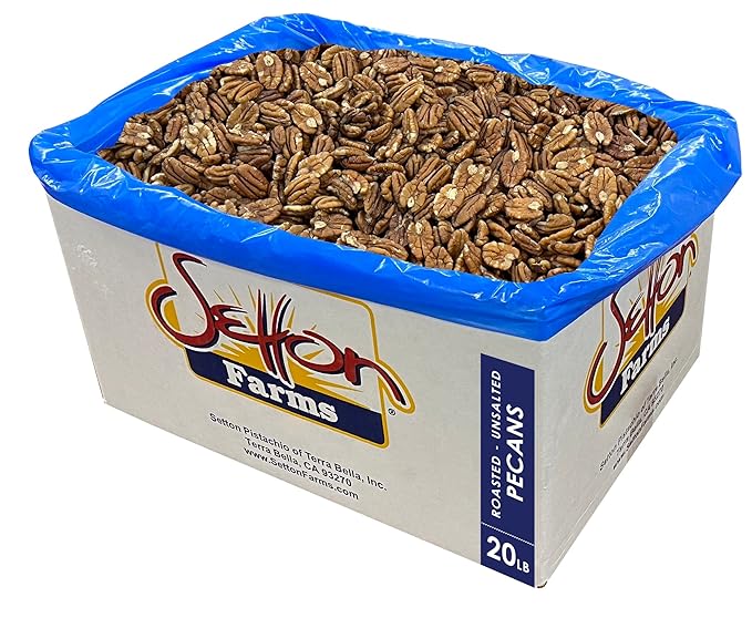 Pecans Roasted Unsalted, 20 Lbs. Bulk Case, Kosher