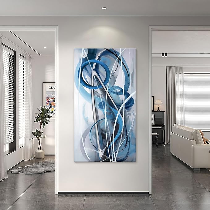 YDYSUNE Blue Abstract Wall Art Modern Canvas Wall Paintings Abstract Artwork for Living Room Pictures for Bedroom Wall Decor Office Home Decor 24횞48IN