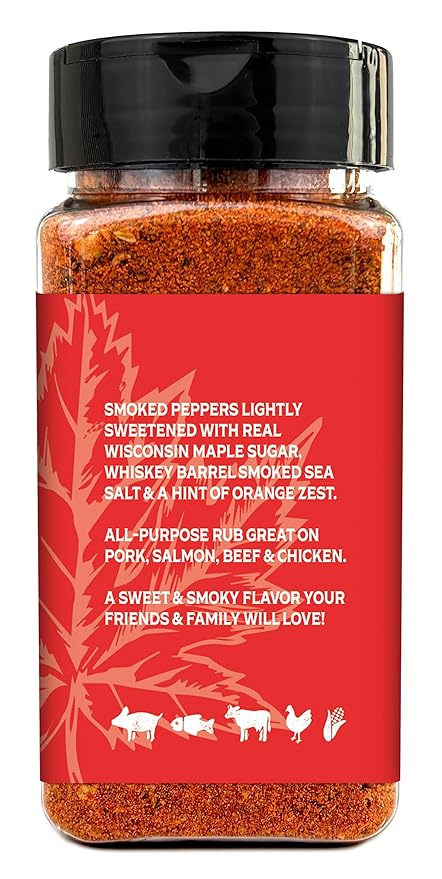 Craft Spice Blends Whiskey Maple Smoke Rub | All Purpose Rub/Seasoning | Smokehouse Specialty Rub - Dry Rub for Smoking, Grilling, Roasting | Great on Beef, Pork, Chicken, Salmon