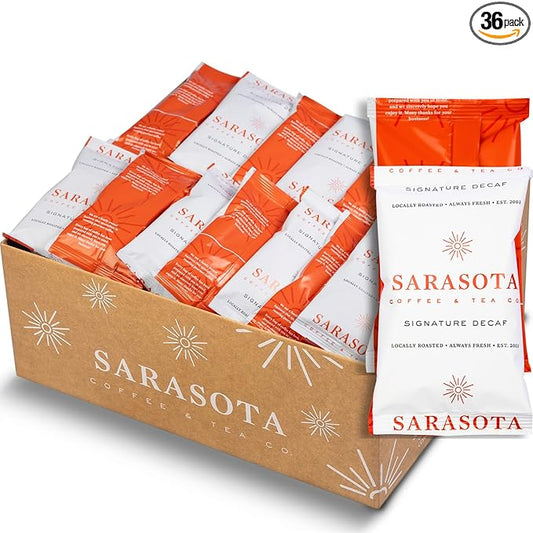 Ground Coffee | Decaf Dark Roast Low Acid Mold Free Pouches | Decaffeinated Bulk Packets | Gourmet Powder Packs for 12 Cup Drip Maker | Premium Highest Rated Individual Premeasured Commercial Bags