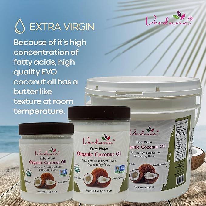 Organic Verdana Extra Virgin Coconut Oil ??USDA Organic, Unrefined Cold Pressed Oil for Baking and Cooking ??32 Oz
