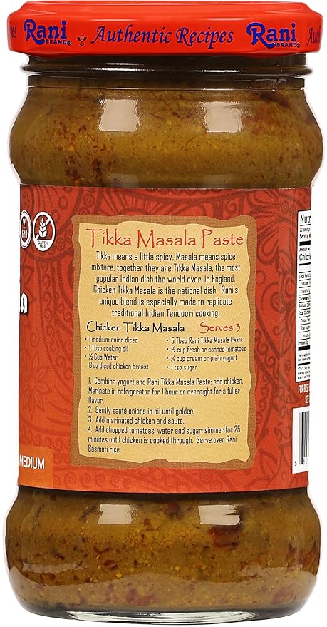 Rani Tikka Masala Cooking Spice Paste 10.5oz (300g) Glass Jar ~ No Colors | All Natural | NON-GMO | Vegan | Gluten Free | Indian Origin