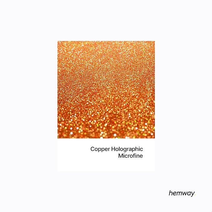 Hemway Premium Glitter Shaker - Copper Holographic | 125g Microfine Metallic Flake Sequins for Resin & Epoxy Crafts | Craft Supplies for Tumblers, Festival, Art