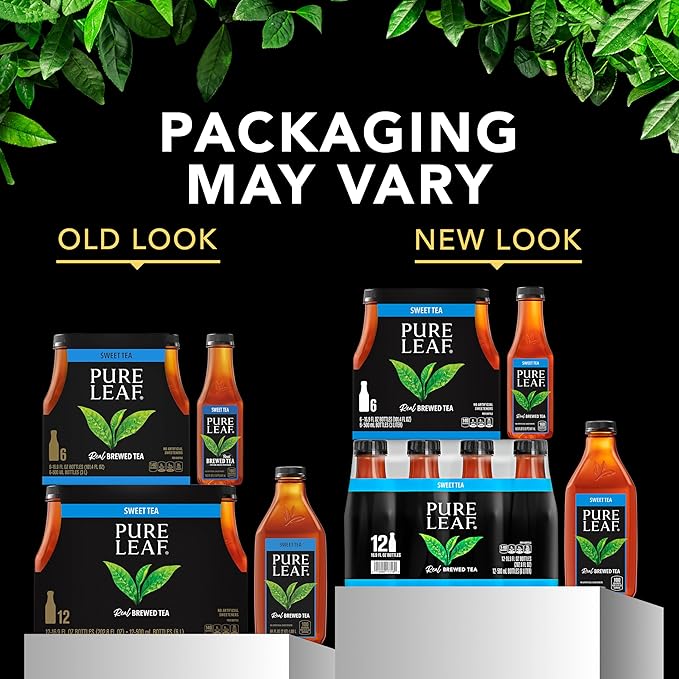 Pure Leaf Iced Tea, Unsweetened Green Tea, 18.5 fl Oz Bottles (Pack of 12)