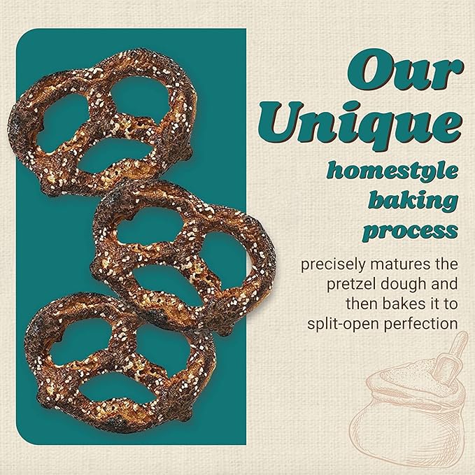 Unique Snacks Extra Dark Splits Pretzels, Original Split-Open Pretzels, Delicious Homestyle-Baked Snack Bag, Vegan, OU Kosher, and Non-GMO Food, No Artificial Flavor, 2.12 Oz. Bag, Pack of 12