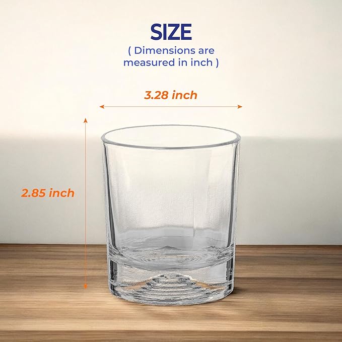 6 2/3 oz Old Fashioned Whiskey Glasses Set, Set of 6 Heavy Base Rocks Glasses Rocks Glasses for Cocktails, Cognac, Bourbon|Lead-Free Crystal|Dishwasher Safe