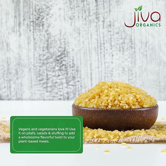 Organic Bulgur Wheat Fine #1 2 LB - Non-GMO, Grown in USA, 100% Natural Wheat Berries, Resealable Bag by Jiva Organics
