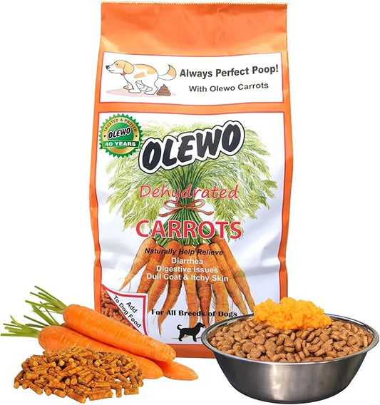 Olewo Original Carrots for Dogs ??Fiber for Perfect Poop, Dog Food Toppers for Picky Eaters, Natural Skin & Coat Support, Multivitamin, Probiotics for Digestive and Gut Health, 5.5 lbs