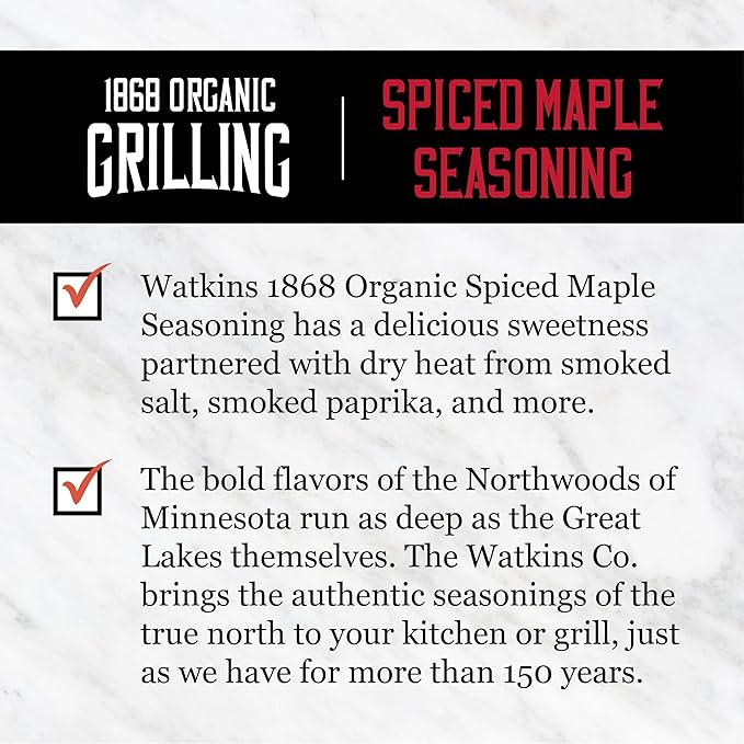 Watkin's Organic Premium Grilling Spiced Maple Seasoning, 10.6 oz