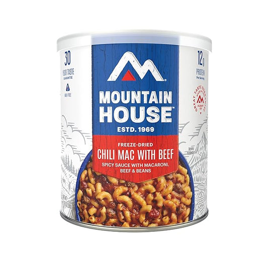 Mountain House Chili Mac with Beef & Freeze-Dried Food for Camping, 10 Servings, 30-Year Shelf-Life