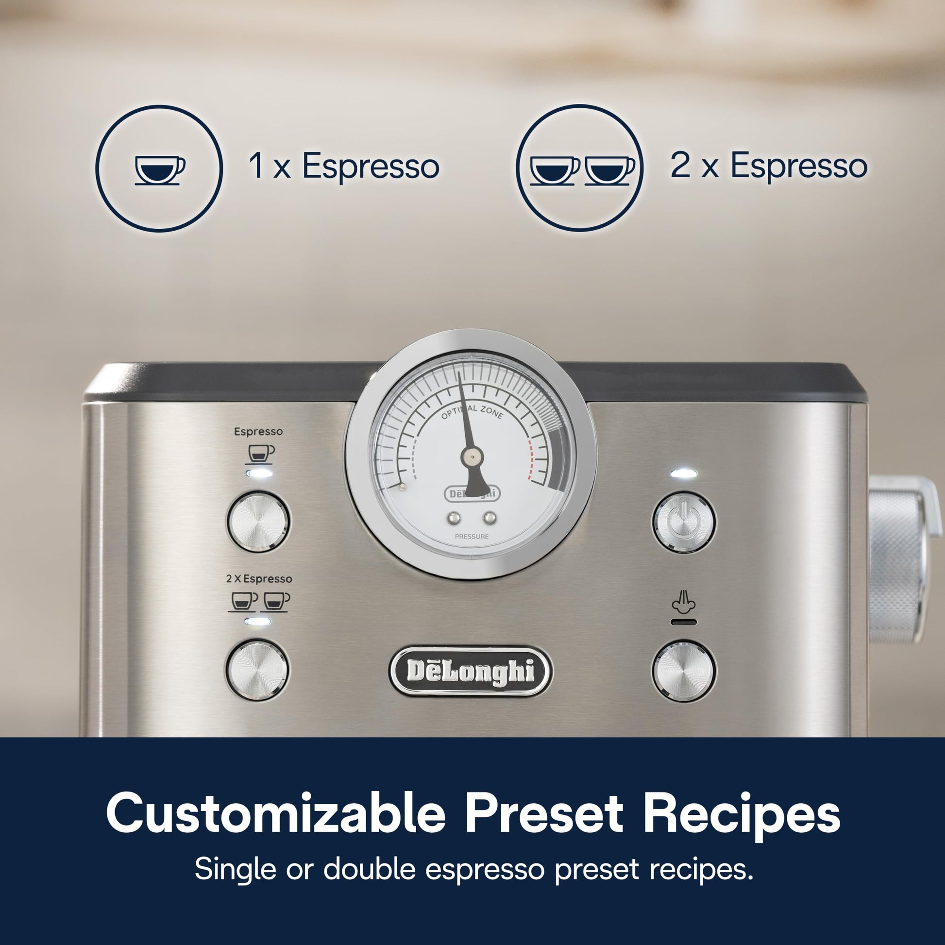 De'Longhi Classic Signature Espresso Machine, Adjustable Milk Frother