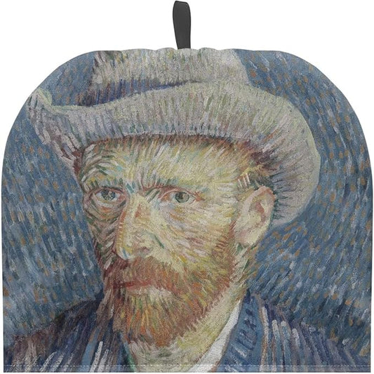 Tea Cozy for Teapot with Handle Van Oil Painting Dust Cover Extra Thick Teapot Covers for Keeping Warm Kitchen Decorative for Keeping Warm Can Hung and Folded 竊뉰lue竊?"<div>