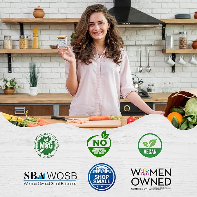 FLORIDA PURE Black Pepper Sea Salt - 80+ Mineral Sea Salt, Natural, Unrefined, Non Iodized - for Baking, Cooking, Seasoning & Enhancing Taste - Rich in Taste Flaky Sea Salt (1.8 oz Jar)