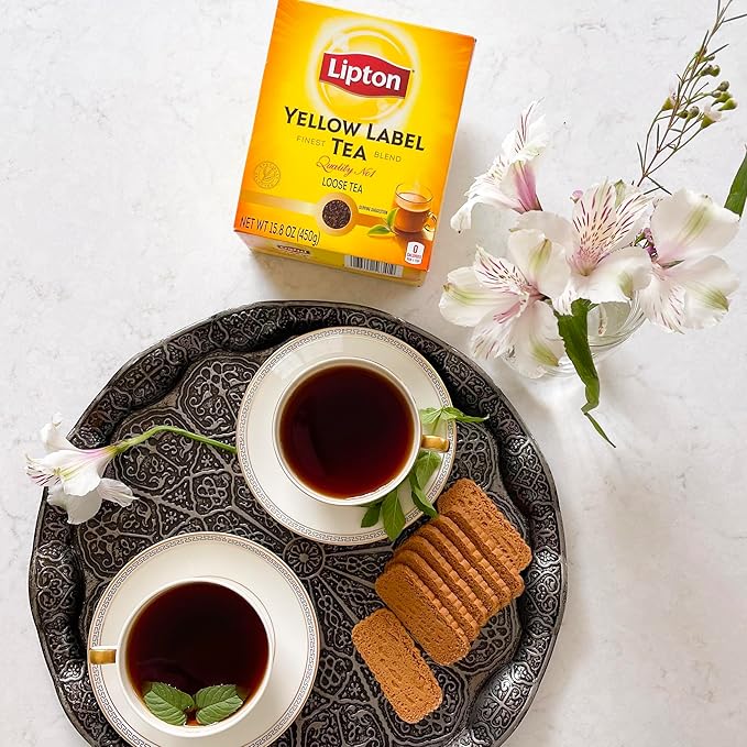 Yellow Label Black Tea | International Blend | Loose Leaf Tea | Black Tea | Compatible for Chai | 450 Grams (Pack of 1)