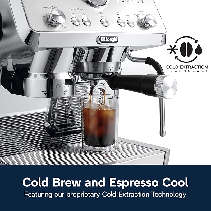 De'Longhi La Specialista Opera Espresso Machine ??Cold Brew & Espresso Maker with Smart Tamping, Burr Grinder, Milk Steam Wand/Frother & 19-Bar Pressure ??For Lattes & Cappuccinos