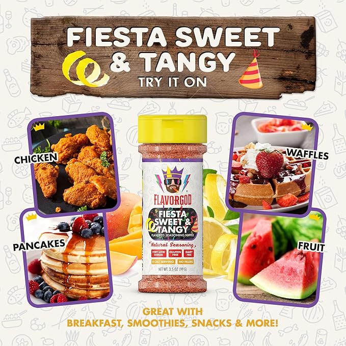 Fiesta Sweet & Tangy Seasoning Mix by Flavor God, Pack of 2 - Premium All Natural & Healthy Spice Blend for Salad, Pasta, & Chicken - Kosher & Low Sodium - Great Flavor Spices and Seasoning Gift