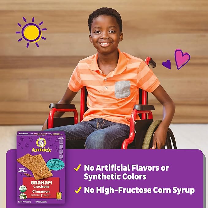 Annie's Organic Graham Crackers, Cinnamon, Made With Whole Grain, 14.4 oz