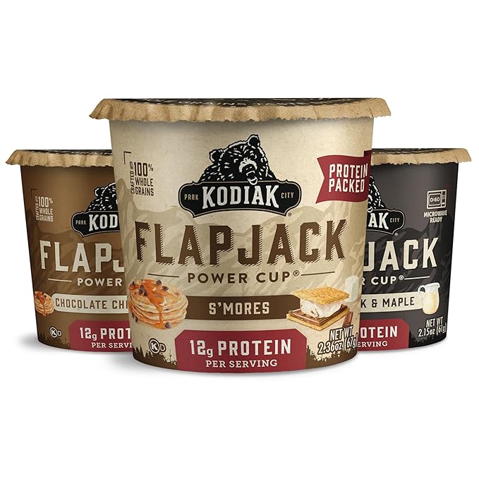 Kodiak Cakes Protein Pancake On The Go Flapjack Cups Mix; Buttermilk, Chocolate Chip, & S?셫ores Variety Pack