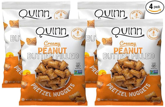 Quinn Snacks Peanut Butter Filled Pretzels, 7 Oz (Pack of 4)
