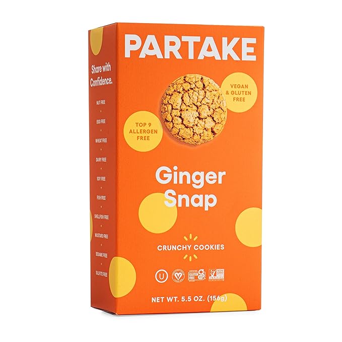 Partake Foods Gluten Free Crunchy Ginger Snap Cookies, 5.5 OZ