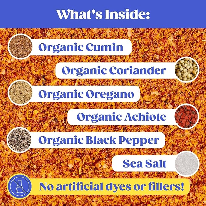 Loisa Seasoning, USDA Organic, Non-GMO, No-MSG, No Preservatives, No Artificial Coloring, No Artificial Flavors, Two 1.8oz Jars (Sazón Two Pack)