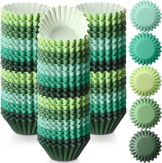 Zonon 1000 Counts Cupcake Liners for Baking Liners Paper Cupcake Wrappers Bulk Cup Cake Cases Muffin Baking Paper Cups for Candy Cooking(Green,1.18 Inch-Mini Size)