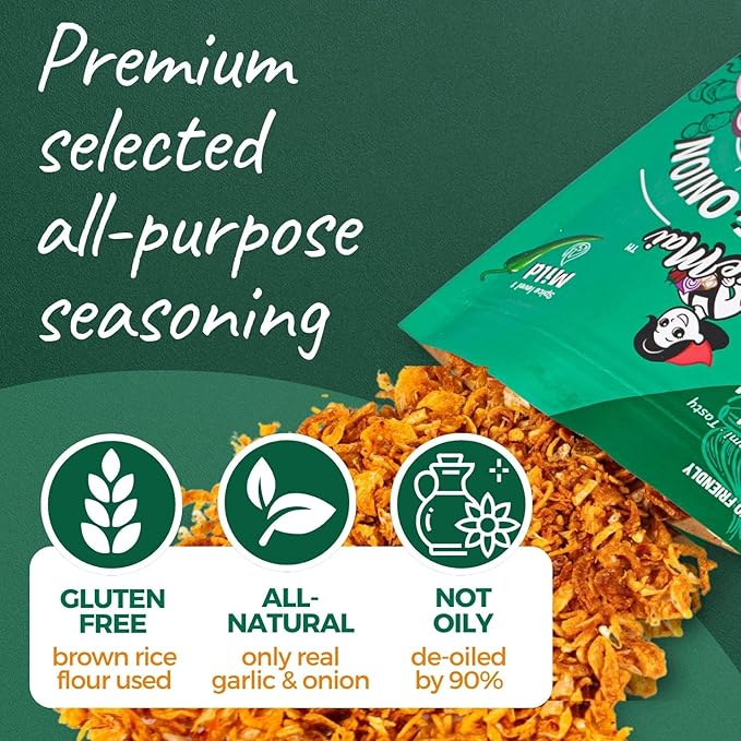 MaeMai Chili Crisp (MILD Spice) - Premium Onion & Garlic Flakes - Crispy All-Purpose Seasoning, Topper | Keto, vegan, gluten-free. Crunchy condiment for ramen add ons, rice seasoning, salads | 3.17 oz (90g)