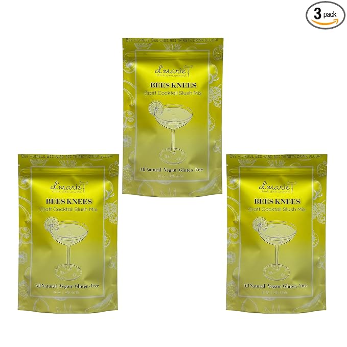 Frozen Cocktail Drink Mix - Each Bag Makes 10 Slushies - Bees Knees Drink Powder Pouches for Alcohol - All Natural Low Sugar Mixer, No Blender Needed, 3 Pack