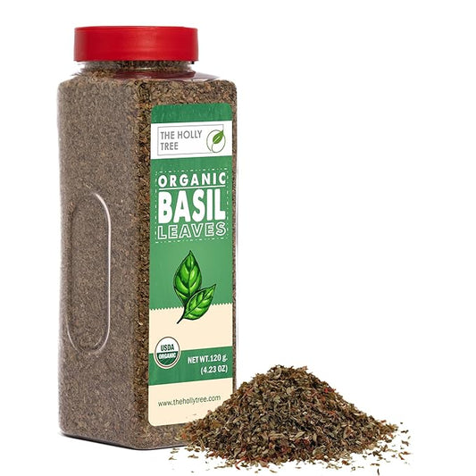 Organic Basil Leaves 4.23 oz – Dried Basil Seasoning with Fresh Flavor – USDA Organic, Kosher, Gluten Free – The Holly Tree