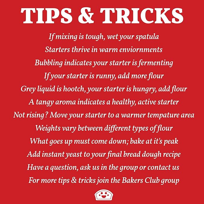 Bakers Club Rapid 24-Hour Sourdough Starter Culture - Makes 5 Batches - Mix, Ferment & Bake Next Day - Tangy Flavor without Weeks of Waiting - Best Dehydrated Sour Dough Starter for Home Bread Bakers