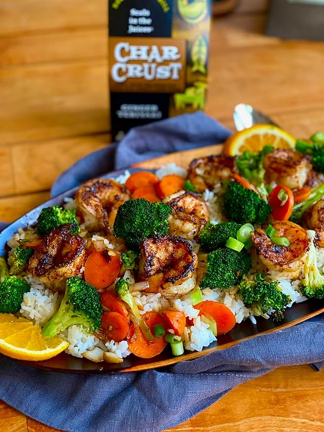 Char Crust Dry-Rub Seasonings Ginger Teriyaki | All-in-one seasonings | Perfect for Chicken, Shrimp, Salmon, Pork, and Wings | Signature Crust that Seals in the Juices, 4 Ounce (Pack of 6)