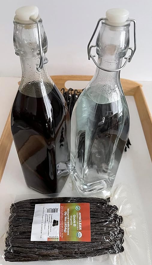 1 Lb Organic Madagascar Vanilla Beans Grade B. Certified USDA Organic 6"-7" by FITNCLEAN VANILLA. 16 oz Whole NON-GMO Bourbon Pods